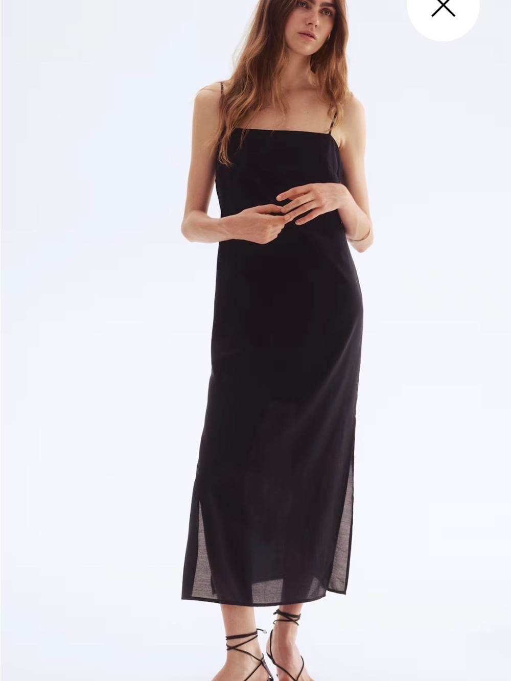 H&M Black Strappy Midi Dress